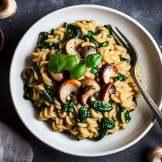Mushroom and Spinach Vegan Risotto